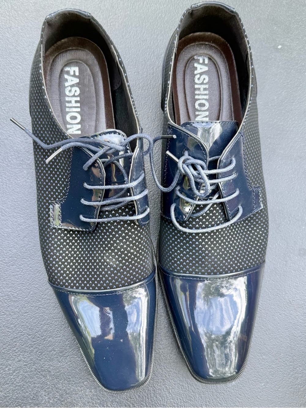 Men's Navy Blue Fashion Lace-Up Dress Shoes